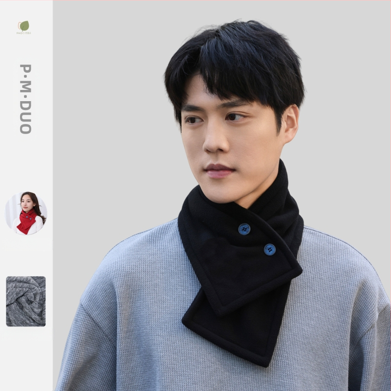 P·M·Duo fliso šalis vyrams, kaklo šildytuvas žiemai, poliesteris, megztas audinys