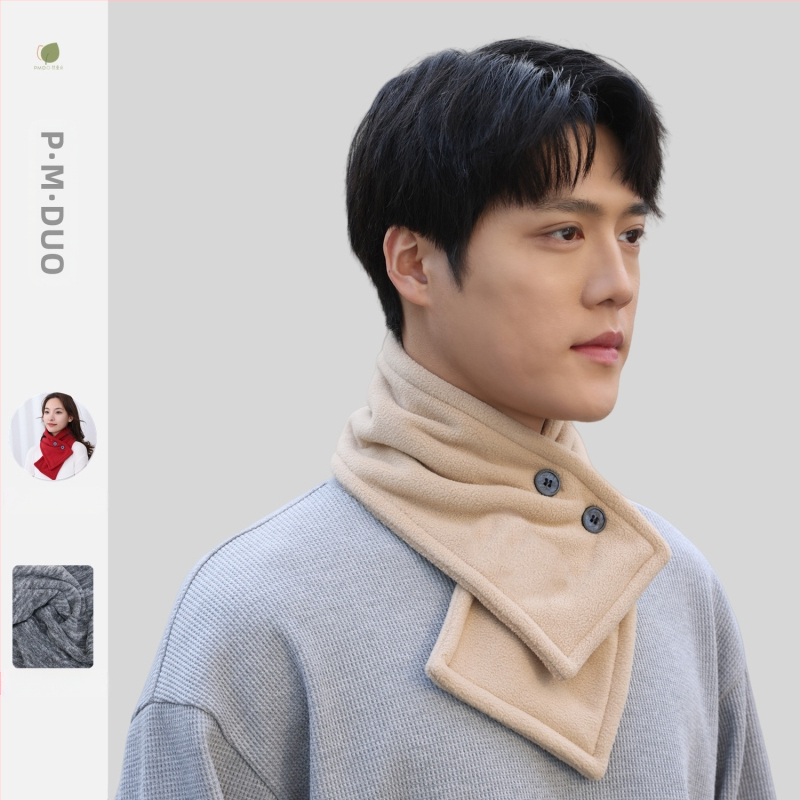 P·M·Duo fliso šalis vyrams, kaklo šildytuvas žiemai, poliesteris, megztas audinys