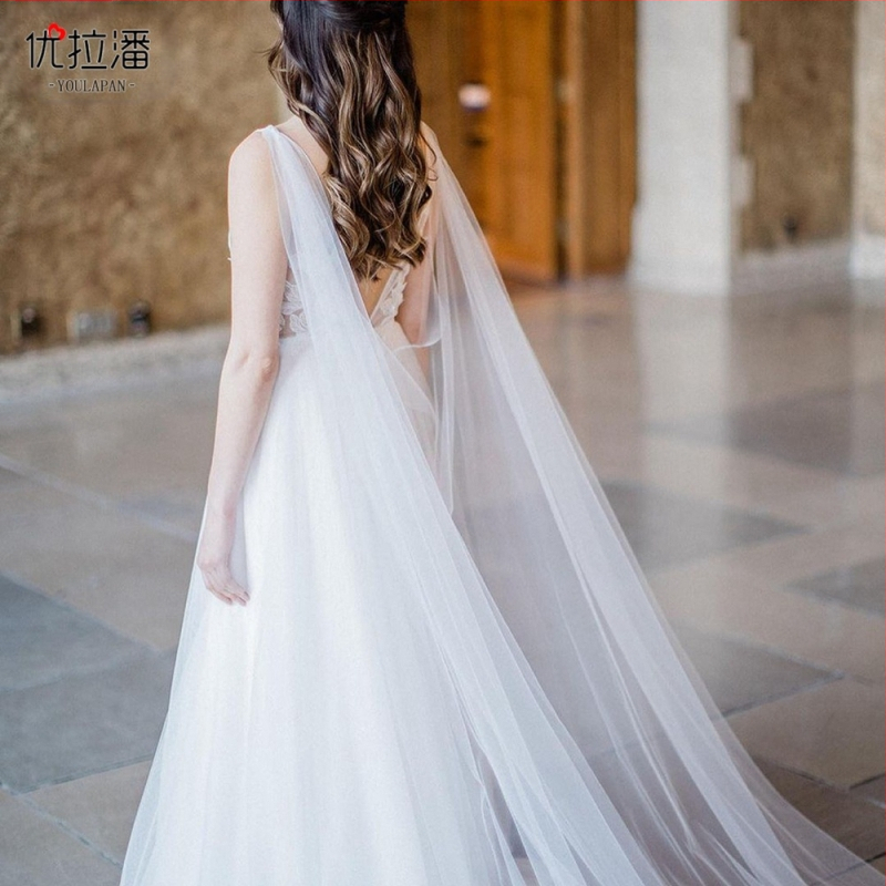 Moterų monohrominis tinklinis šalikas vestuvėms, rankų darbo