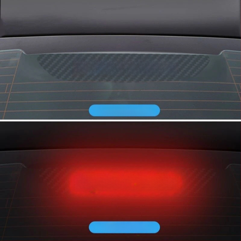 Στικερ φωτιστικού αυτοκινήτου για Tesla Model 3/Y με υφή ανθρακονημάτων, υλικό αντίγραφο ανθρακονήματος, εγκατάσταση με κύπελλο αναρρόφησης, προσαρμόσιμο