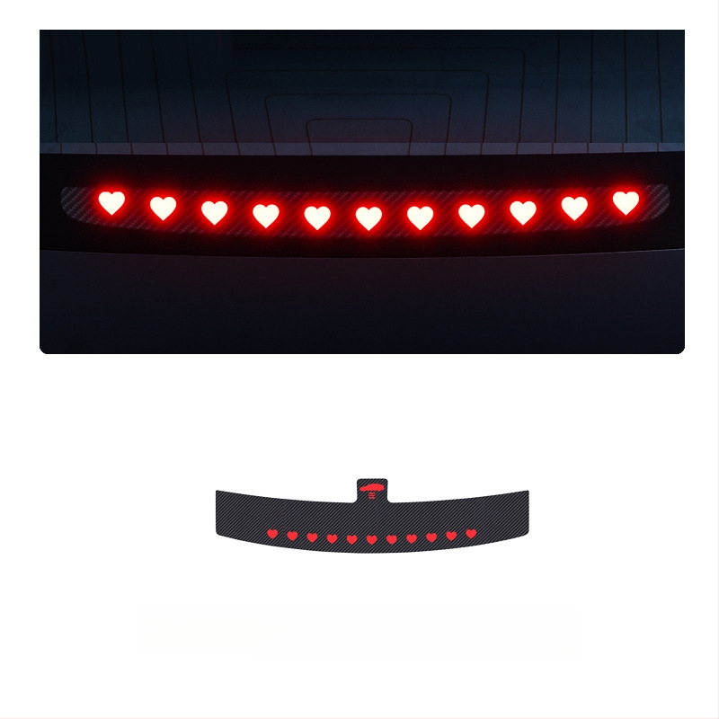 Στικερ φωτιστικού αυτοκινήτου για Tesla Model 3/Y με υφή ανθρακονημάτων, υλικό αντίγραφο ανθρακονήματος, εγκατάσταση με κύπελλο αναρρόφησης, προσαρμόσιμο