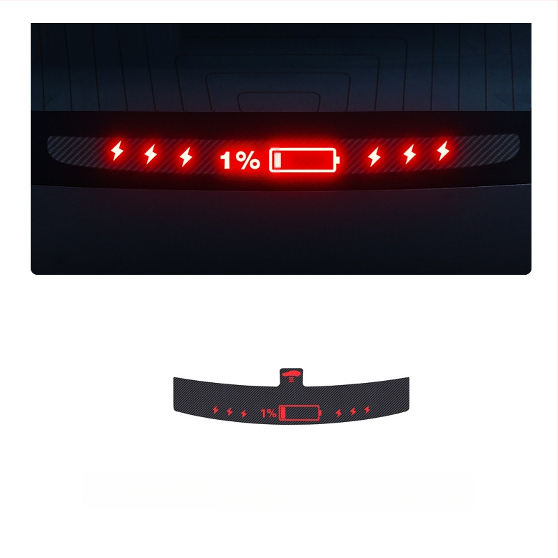 Στικερ φωτιστικού αυτοκινήτου για Tesla Model 3/Y με υφή ανθρακονημάτων, υλικό αντίγραφο ανθρακονήματος, εγκατάσταση με κύπελλο αναρρόφησης, προσαρμόσιμο