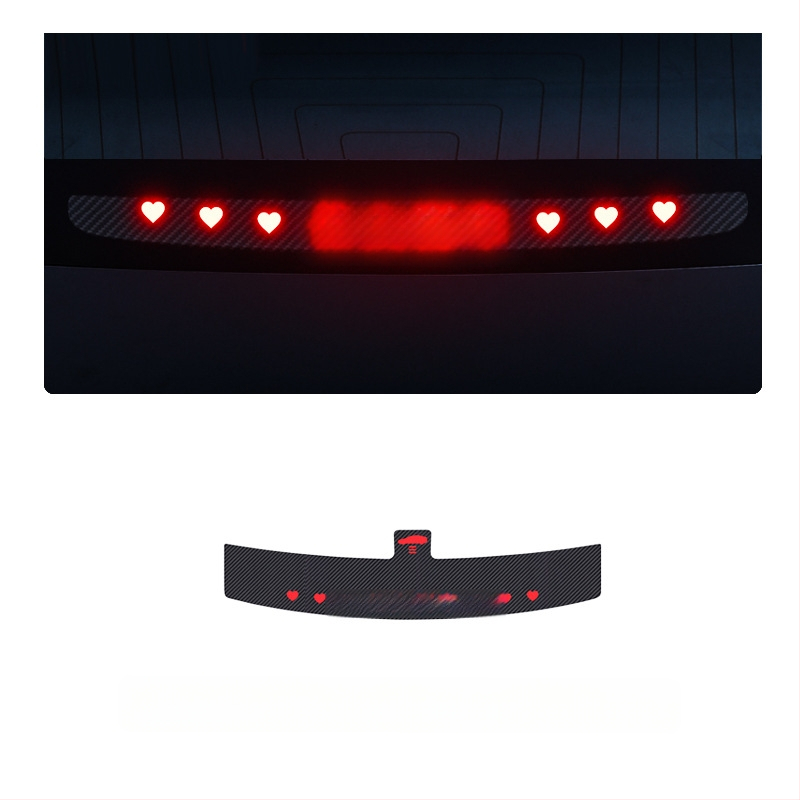 Στικερ φωτιστικού αυτοκινήτου για Tesla Model 3/Y με υφή ανθρακονημάτων, υλικό αντίγραφο ανθρακονήματος, εγκατάσταση με κύπελλο αναρρόφησης, προσαρμόσιμο