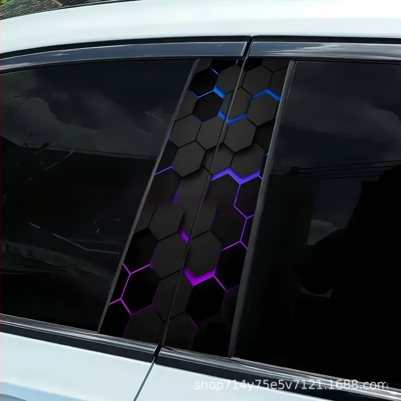 Διακοσμητικό αυτοκόλλητο για το B-pilar αυτοκινήτου, κυψελοειδής σειρά, αυτοκόλλητος τύπος, υλικό: αυτοκόλλητο