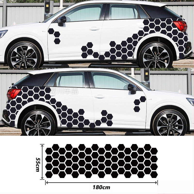 Kashes αυτοκόλλητο για το σώμα αυτοκινήτου με μοτίβο μελισσοκυψέλης, τοποθέτηση με κόλλα