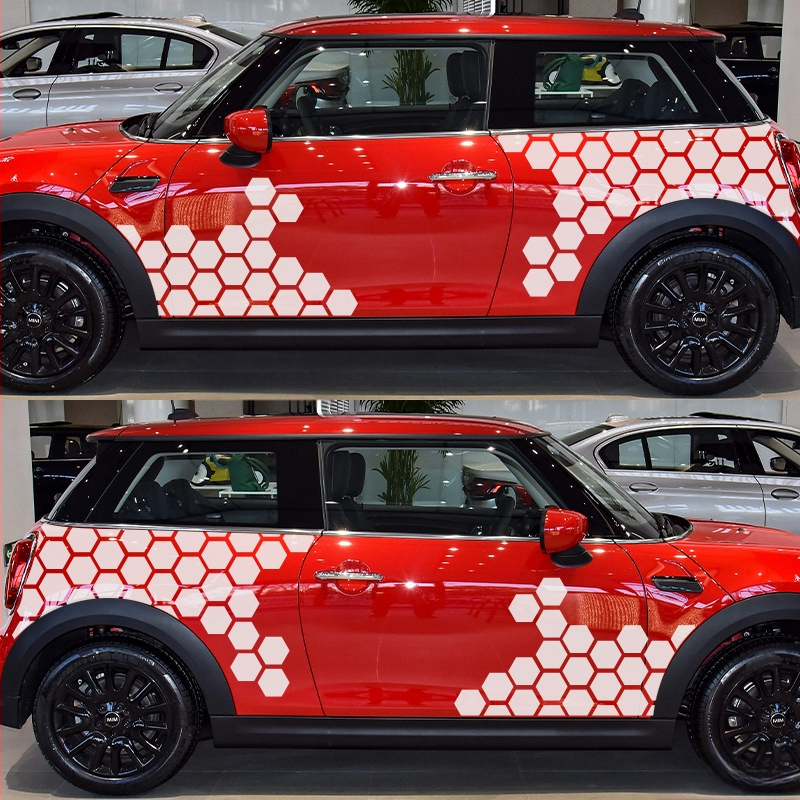 Kashes αυτοκόλλητο για το σώμα αυτοκινήτου με μοτίβο μελισσοκυψέλης, τοποθέτηση με κόλλα