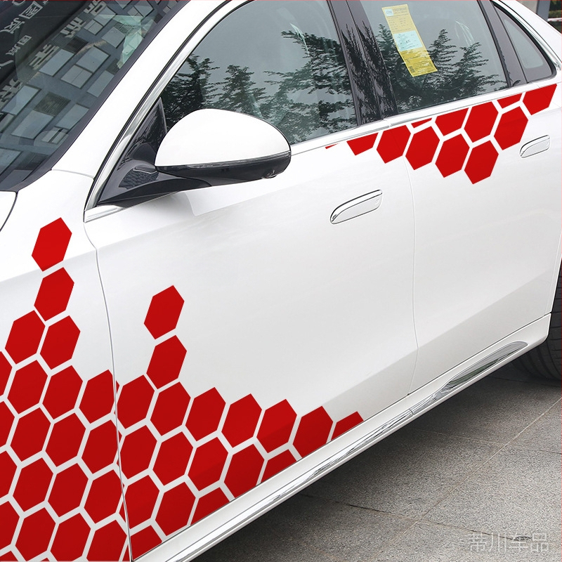 Kashes αυτοκόλλητο για το σώμα αυτοκινήτου με μοτίβο μελισσοκυψέλης, τοποθέτηση με κόλλα