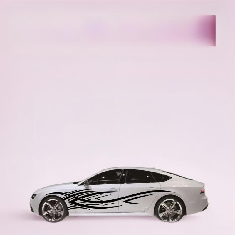 Αυτοκόλλητα φλόγες για το σώμα του αυτοκινήτου, σετ 2 τεμάχια (αριστερά-δεξιά), βινύλ με ριγέ μοτίβο, ισχυρή κόλλα, αυτοκόλλητη εγκατάσταση