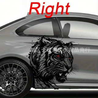 Αυτοκόλλητο σώματος αυτοκινήτου με τίγρη τοτέμ, μάρκα Letter Yu, υλικό: αυτοκόλλητο, προσαρμοσμένη επεξεργασία, μοτίβο 1, τοποθέτηση με κόλλα.