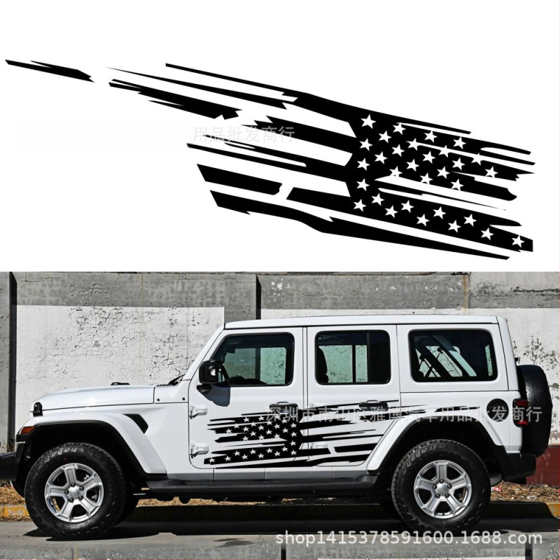 D-1277 αυτοκόλλητο για το σώμα του Wrangler με ρίγες και γραφικό εθνικής σημαίας, PVC βινύλιο, ισχυρή πρόσφυση, εξωτερική χρήση, σειρά ρίγες