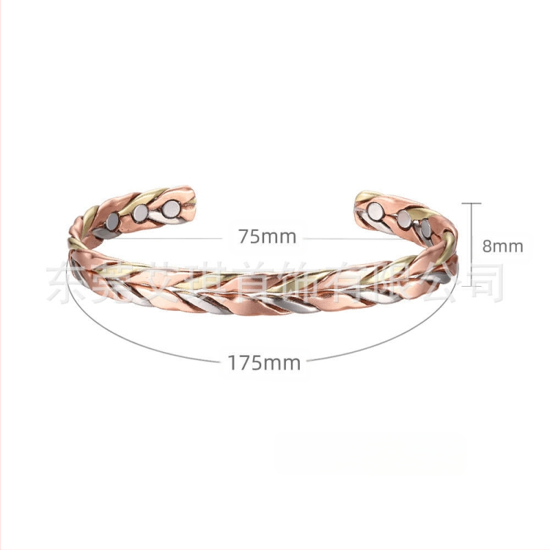 Χαλκόβραχιόλι με μαγνητική θεραπεία για γυναίκες, χειροποίητο, γεωμετρικό σχέδιο σε κορεατικό στυλ