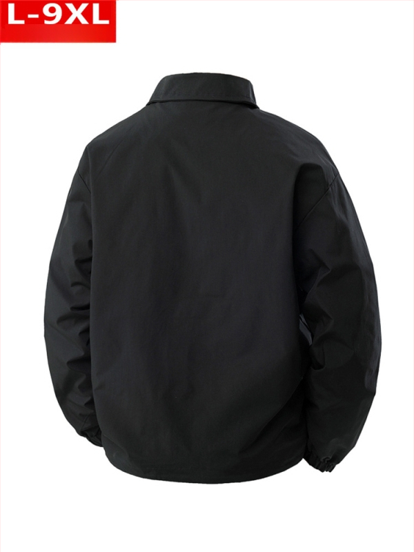 Αντρικό μπουφάν με πέτο γιακά, χαλαρή γραμμή, τσέπες με patch, μονόπετα κουμπώματα, πολυεστερικό ύφασμα