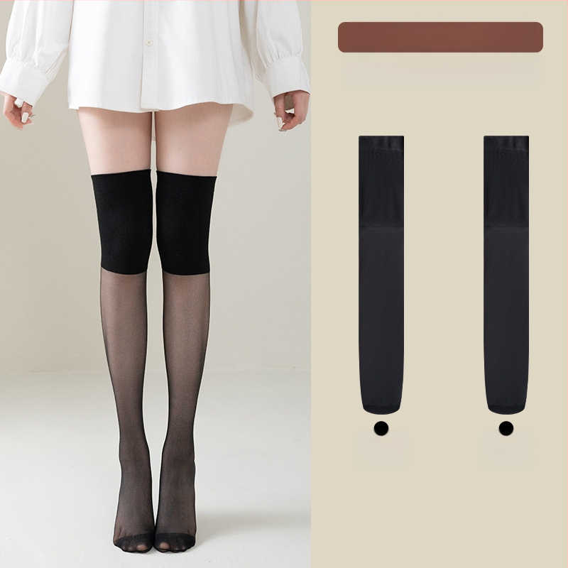 Γυναικείες κάλτσες μέχρι το γόνατο από νάιλον, λεπτές, 15D, με αντιολισθητική σιλικόνη, αντιτριβή