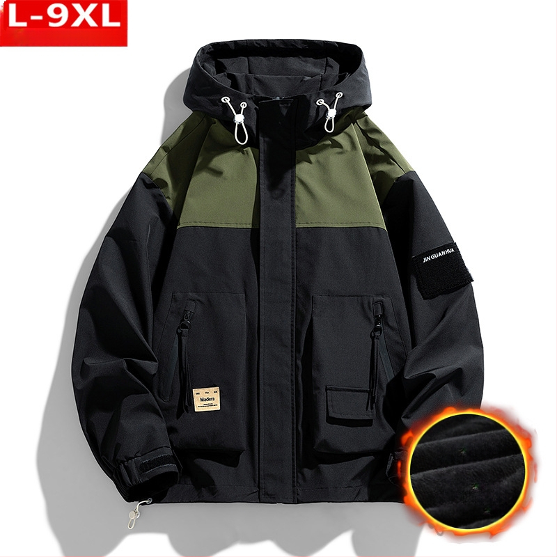 Ζακέτα με κουκούλα σε στιλ Hong Kong, φαρδιά γραμμή, φερμουάρ εμπρός, πολυεστερικό ύφασμα, επένδυση πολυεστέρα, κατάλληλη για Άνοιξη-Φθινόπωρο