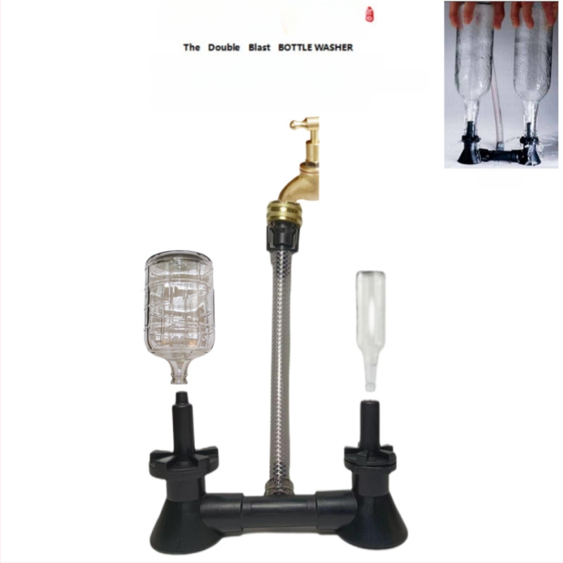 Rankinis butelių plovimo įrenginys East Hall Laurel Double Blast mažo burnos skersmens buteliams