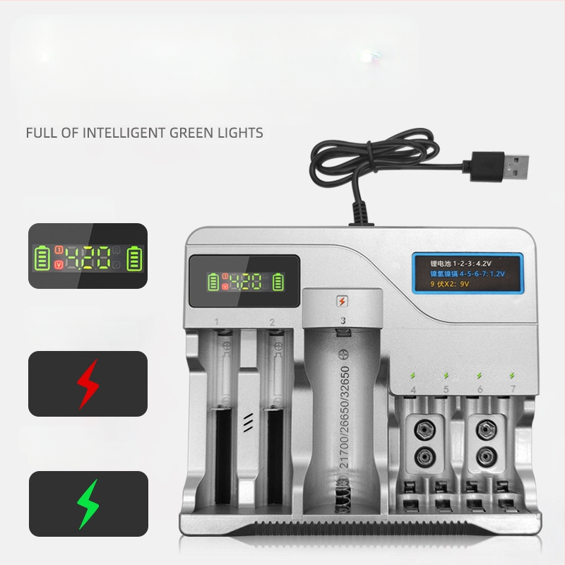 Φορτιστής USB για μπαταρίες Li-ion και NiMH, διπλή έξοδος 4.2V/1A και 1.2V/1A, είσοδος 5V, CE/ROHS