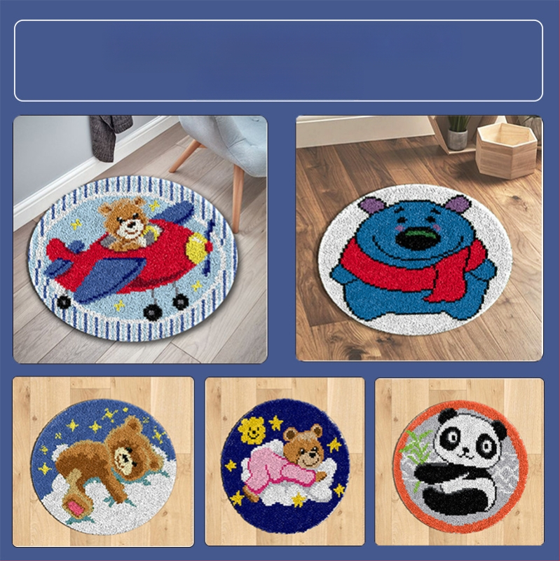 Kör alakú állatmotívumos hímzőkészlet | akril szál | kartoon/anime minta | keresztszemes készlet | nappali, hálószoba, gyerekszoba számára