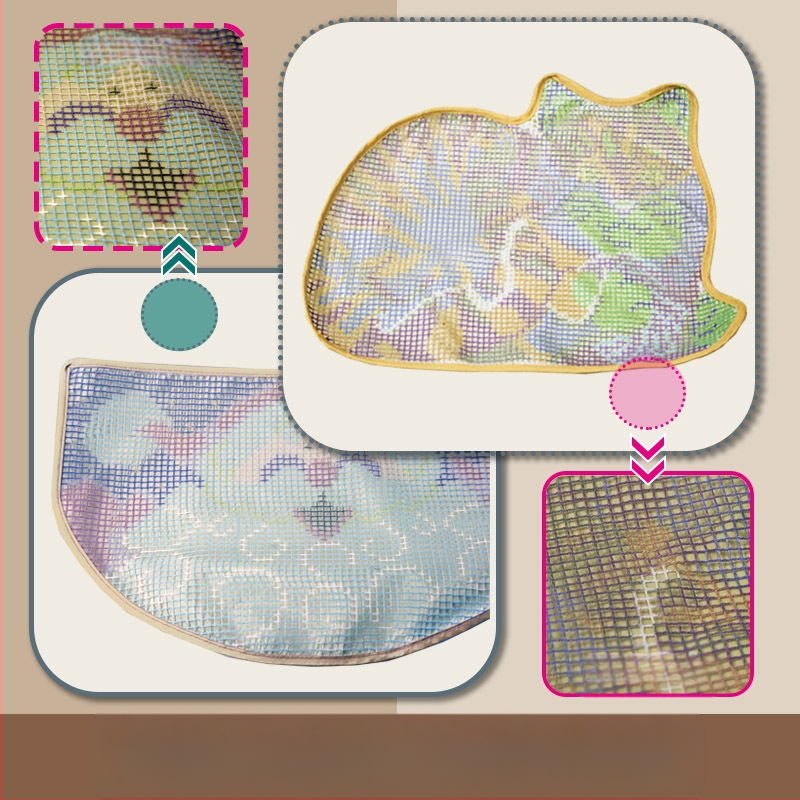 Kör alakú állatmotívumos hímzőkészlet | akril szál | kartoon/anime minta | keresztszemes készlet | nappali, hálószoba, gyerekszoba számára