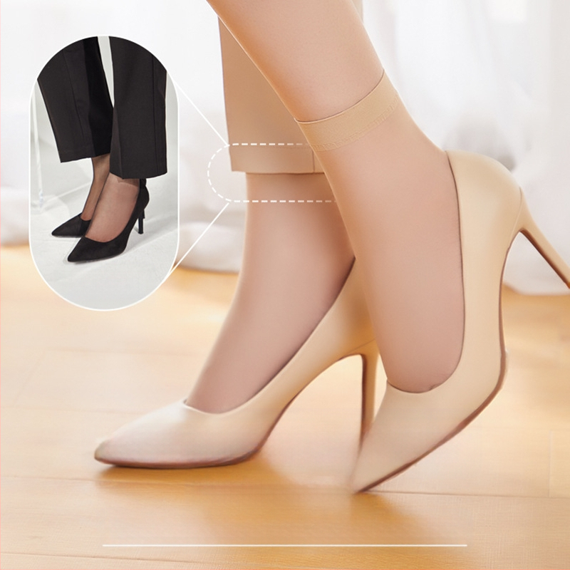 Langsha Crystal Șosete - Nailon Ultra-Subțire, Ciorapi Scurți pentru Femei, Absorbție a Transpirației, Tub Mediu