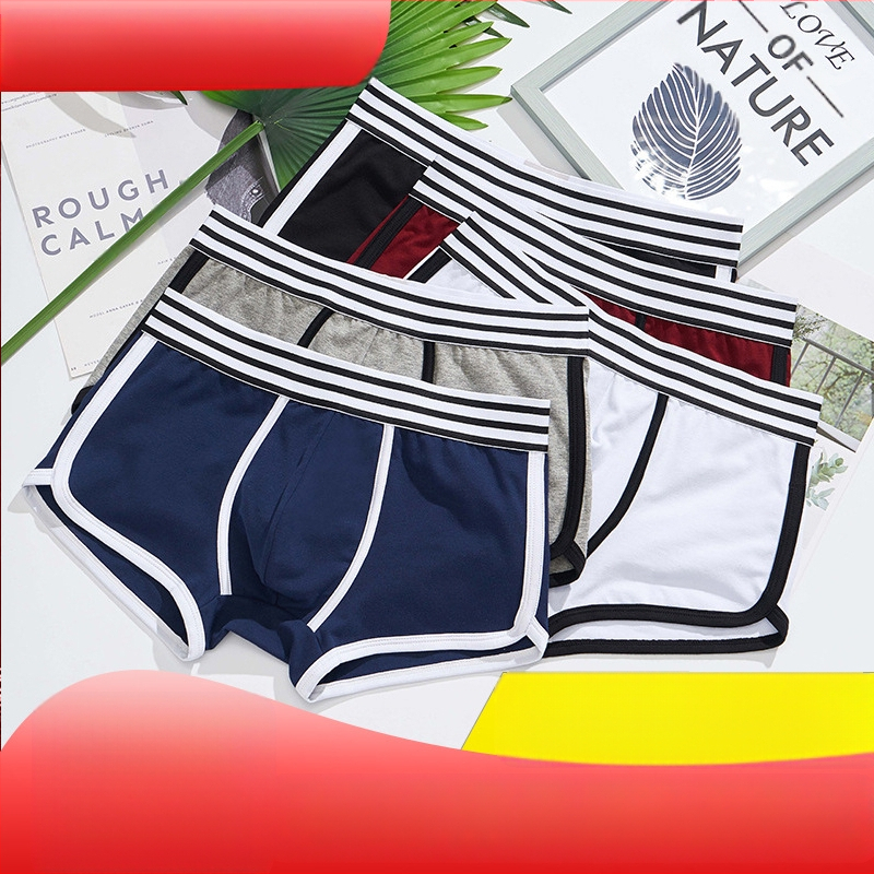 Ανδρικά μποξέρ από βαμβάκι, διαπνέοντα, χωρίς ραφές, με μεσαίο ύψος μέσης, αντιβακτηριακά