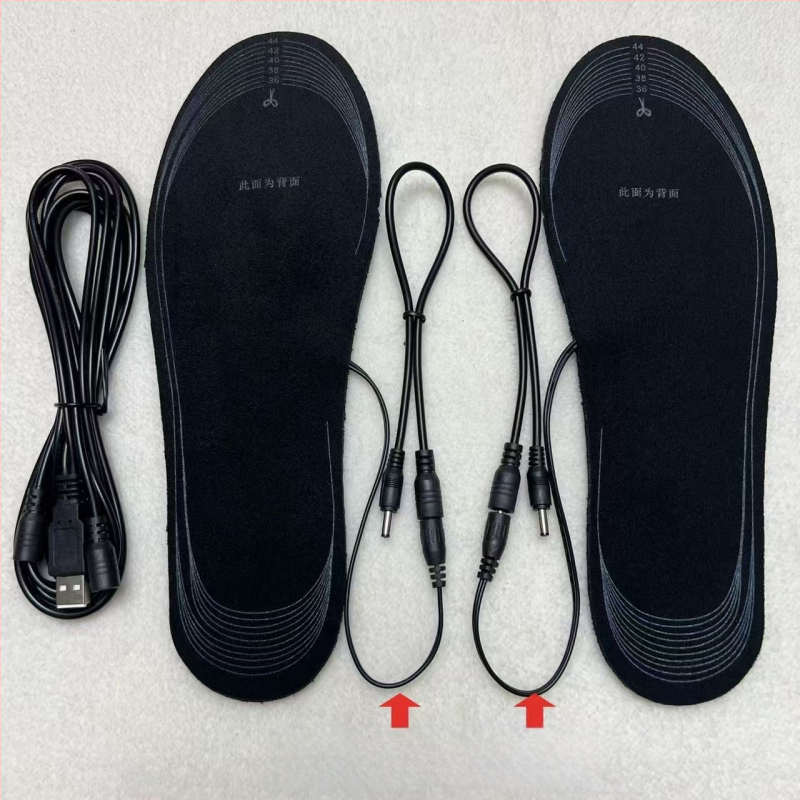 USB fűtőtalp cipőkhöz, önmelegítő, vágásra szabható, velúr felsőrész, EVA talp