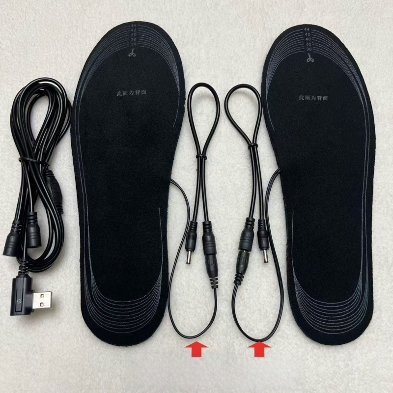 USB fűtőtalp cipőkhöz, önmelegítő, vágásra szabható, velúr felsőrész, EVA talp