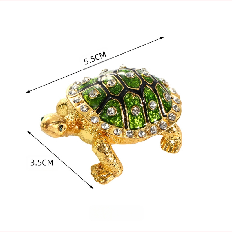 Κουτί κοσμημάτων με Θέμα την Χελώνα από Κράμα Ψευδάργύρου — Σκληρό, Ρετρό Επιτραπέζιο Διακοσμητικό και Αποθήκευση Κοσμημάτων για Δαχτυλίδια και Σκουλαρίκια