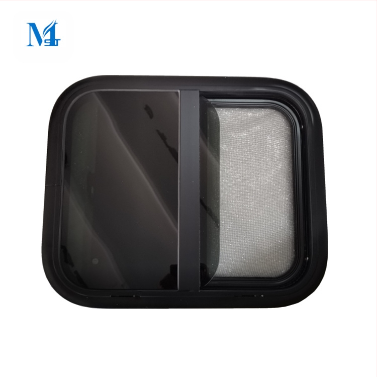 Automobiļa loga iekšējais sietiņš, slīdējošais logs RV — Zīmols Minsk, Modelis 20200818, Materiāli: alumīnija sakausējums, temperēts stikls