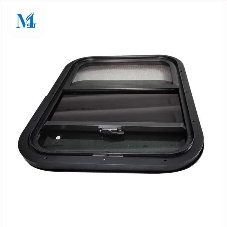 Automobiļa loga iekšējais sietiņš, slīdējošais logs RV — Zīmols Minsk, Modelis 20200818, Materiāli: alumīnija sakausējums, temperēts stikls