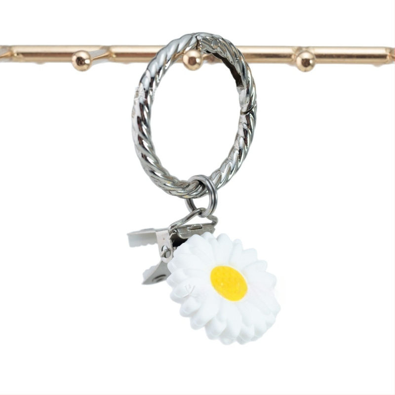 Μεταλλικοί κλιπ για αποσκευή και γυαλιά με ηλεκτροπλατίωση και μοτίβο χρυσάνθεμο, πρωτότυπος σχεδιασμός Li ban zhang, φθινόπωρο 2024