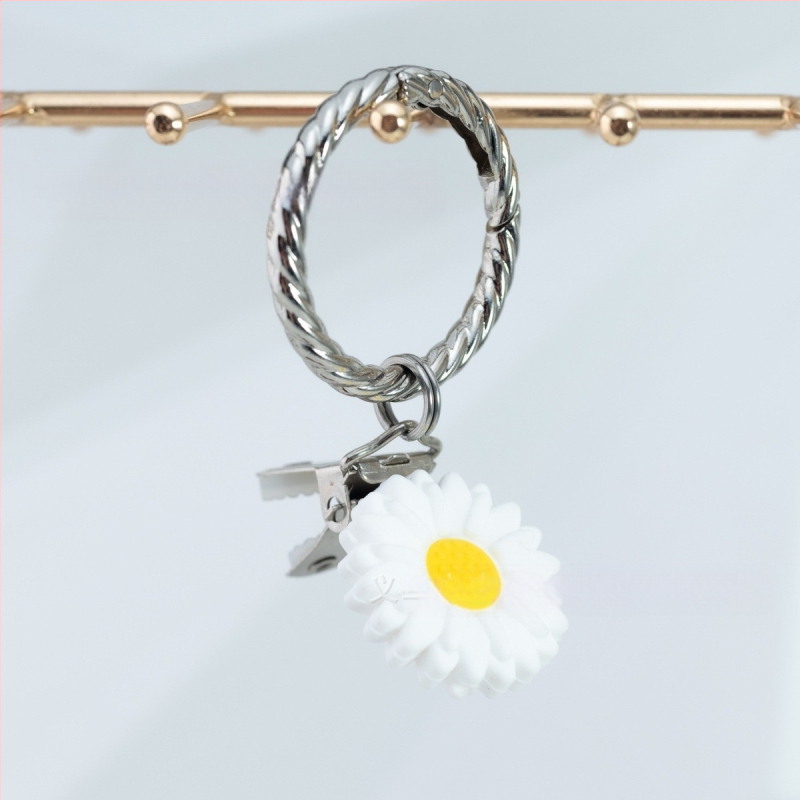 Μεταλλικοί κλιπ για αποσκευή και γυαλιά με ηλεκτροπλατίωση και μοτίβο χρυσάνθεμο, πρωτότυπος σχεδιασμός Li ban zhang, φθινόπωρο 2024