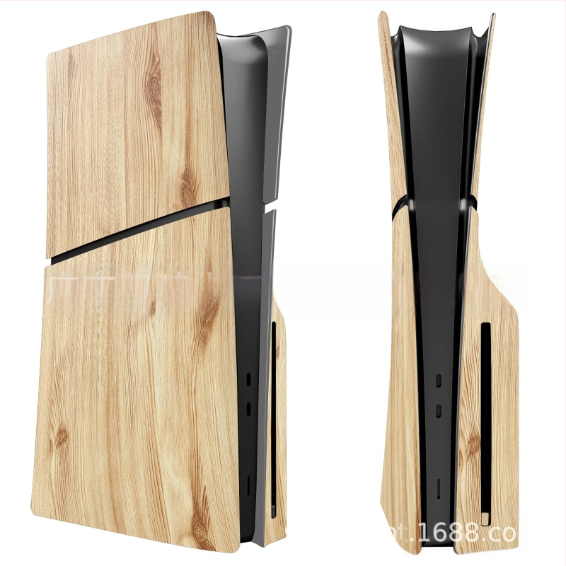 PS5 Slim Θήκη με Ξύλινο Φινίρισμα - Ανταλλακτική Κάλυψη PS5 Slim, ABS Πλαστικό, Σετ 4 Τεμαχίων