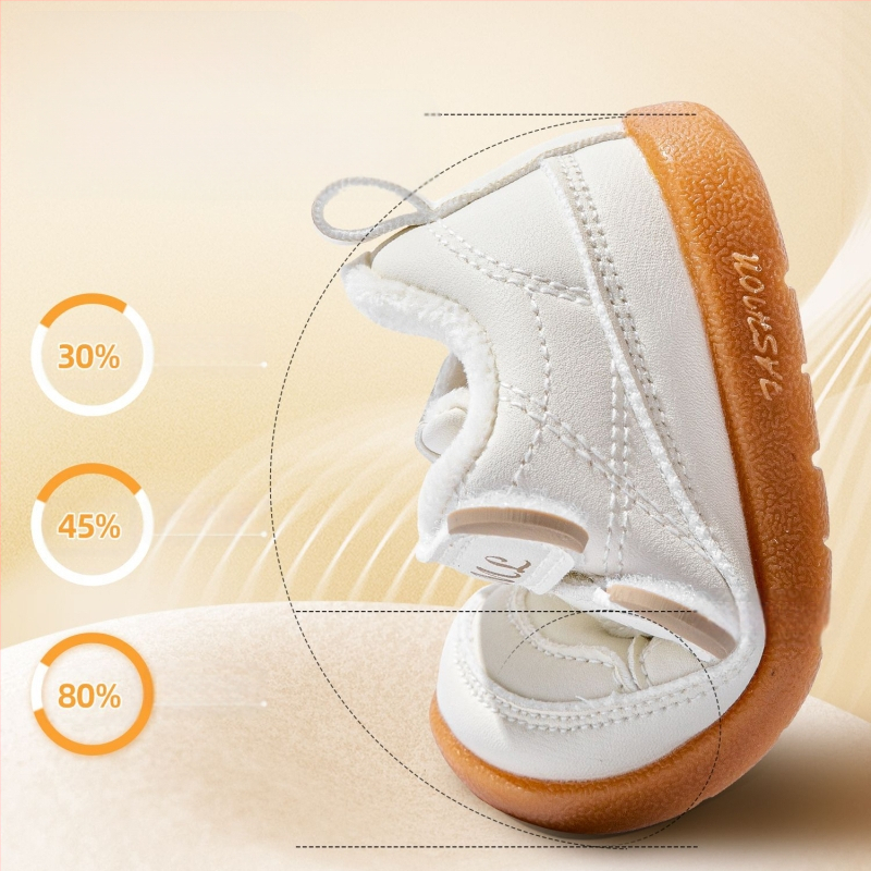 Zīdaiņu ziemas kurpes staigāšanai – augšējais materiāls mikrofibra āda, iekšējā odere vilna, Velcro aizdare, vecums 12–48 mēneši, pretslīdes, siltas, izturīgas.