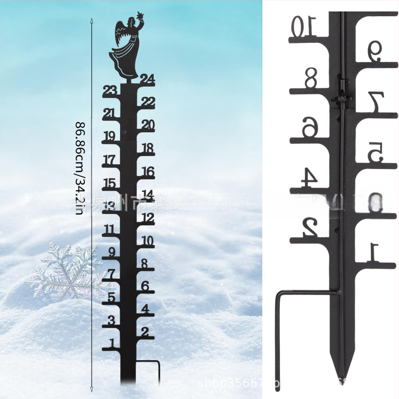 Dzelzs sniega mērinstruments kvadrātam, mūsdienīgs minimālisks metāla dekors XLJ