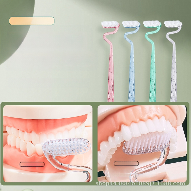 Ръчна четка за зъби, Hommes 616, за възрастни, меки влакна, S-тип вертикална, 360° дизайн от три страни