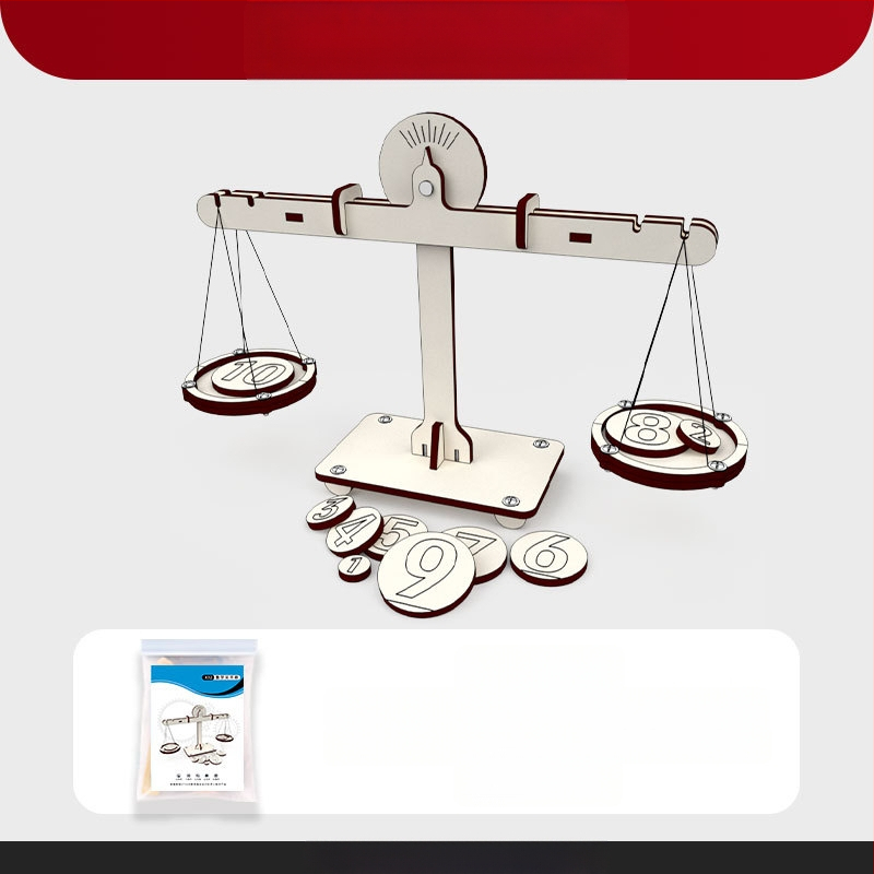 Jucărie STEM educațională din lemn: DIY multifuncțională, experimente științifice cu balanță pentru dezvoltare intelectuală, copii 4–6 ani.