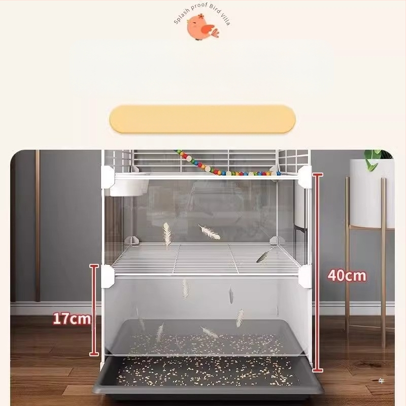 Μεταλλικό κλουβί για παπαγάλους, πολυτελές στυλ βίλα, αδιάβροχο για οικιακή χρήση