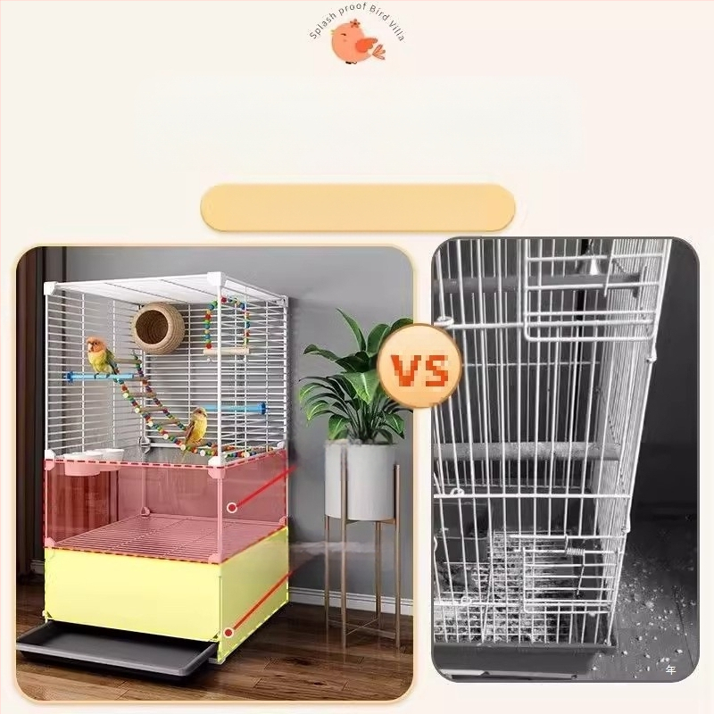 Μεταλλικό κλουβί για παπαγάλους, πολυτελές στυλ βίλα, αδιάβροχο για οικιακή χρήση