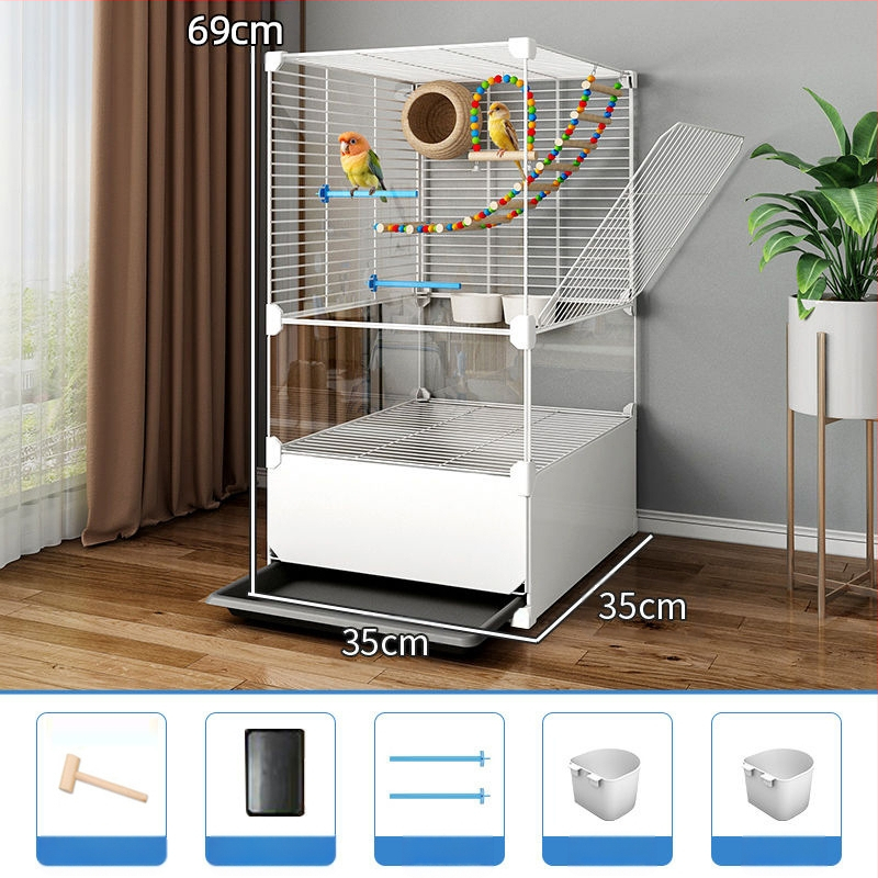 Μεταλλικό κλουβί για παπαγάλους, πολυτελές στυλ βίλα, αδιάβροχο για οικιακή χρήση