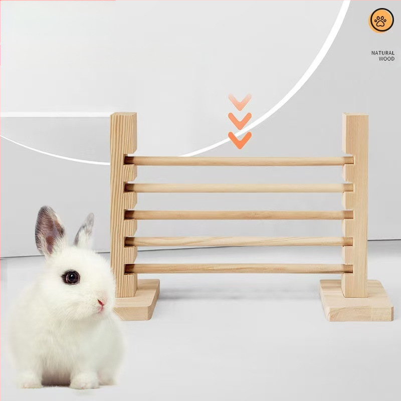 Ξύλινο κοντάρι άλματος για μικρά κατοικίδια — αποσπώμενο κοντάρι εκπαίδευσης για κουνέλια και ινδικά χοιρίδια