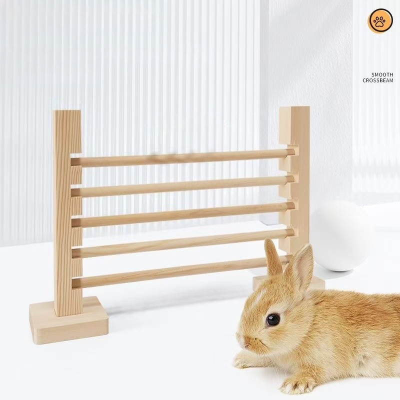 Ξύλινο κοντάρι άλματος για μικρά κατοικίδια — αποσπώμενο κοντάρι εκπαίδευσης για κουνέλια και ινδικά χοιρίδια
