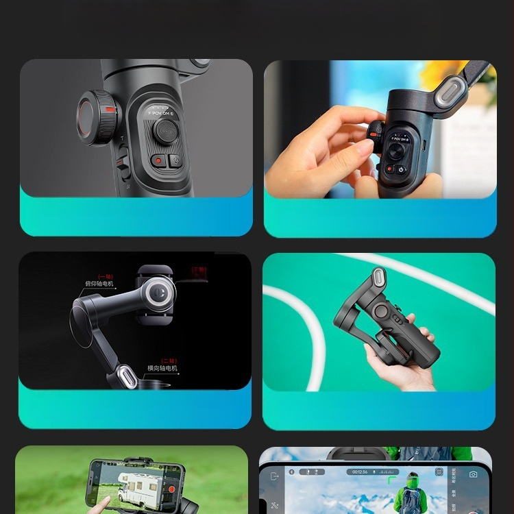 XE σταθεροποιητής gimbal για κινητό με τρεις άξονες, φορητός χειροκίνητος, για ομαλές λήψεις και ζωντανή μετάδοση