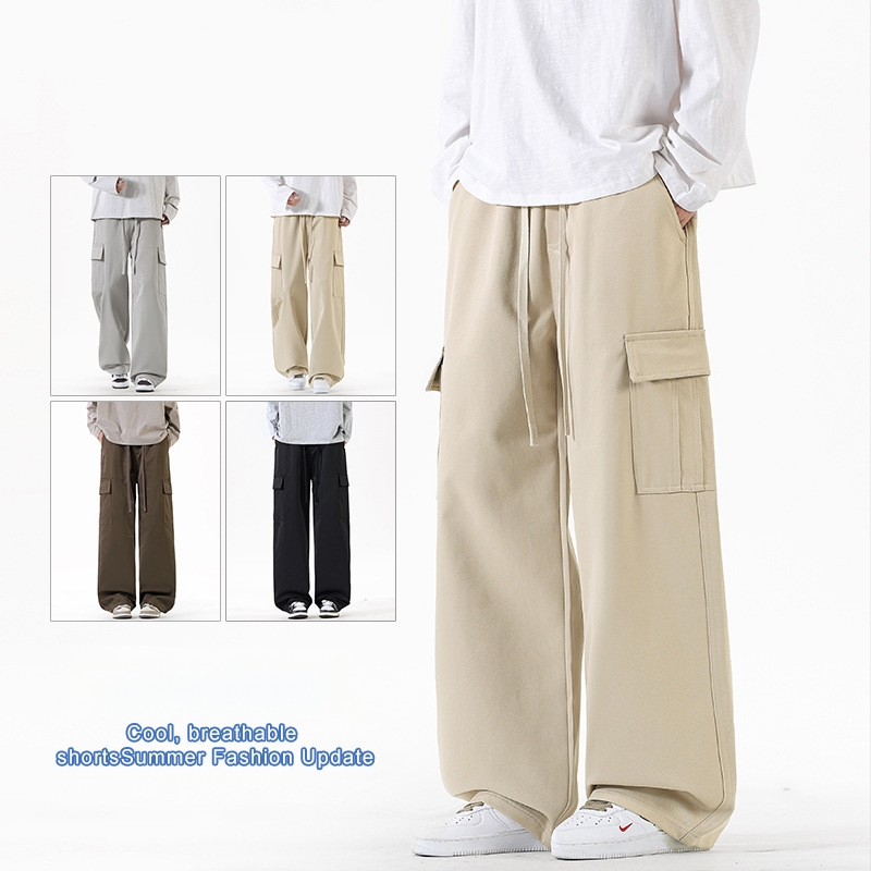 Darbo kasdieninės kelnės, plačios, ilgos, vidurio juosmuo, be diržo, raištelių užsegimas, vientisas poliesteris