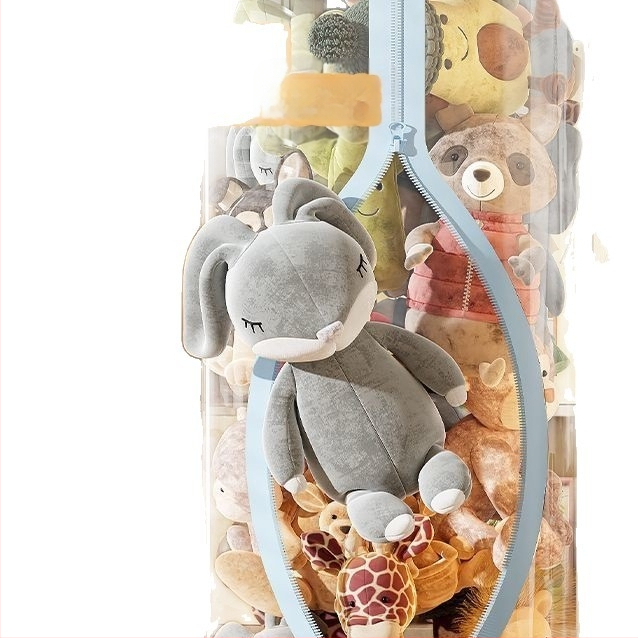 Proziran PP kutija za pohranu plišanih igračaka, kapacitet do 5 L, ručno nošenje, prašini otporan, jednostavan modern dizajn