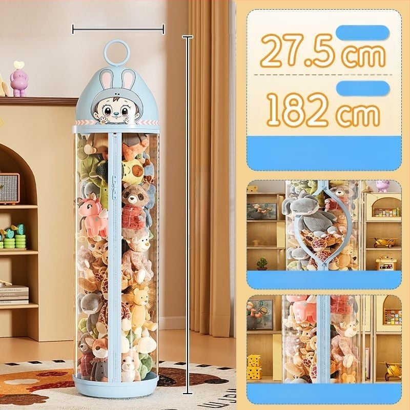 Proziran PP kutija za pohranu plišanih igračaka, kapacitet do 5 L, ručno nošenje, prašini otporan, jednostavan modern dizajn