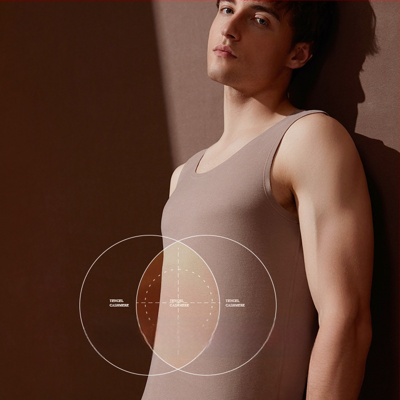 Termalna vesta, samopodgrijavajuća, Lyocell-kašmir, debela 251-300 g/m², bezšivna, okrugli izrez