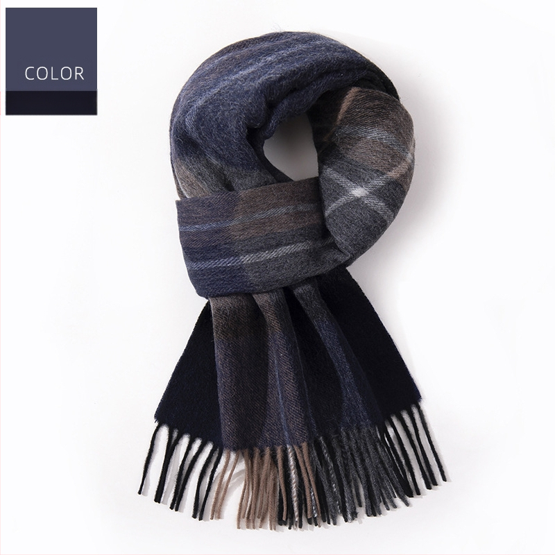 100% vilnas šalle — ziemas siltums, paplašināta garums, biznesa stils