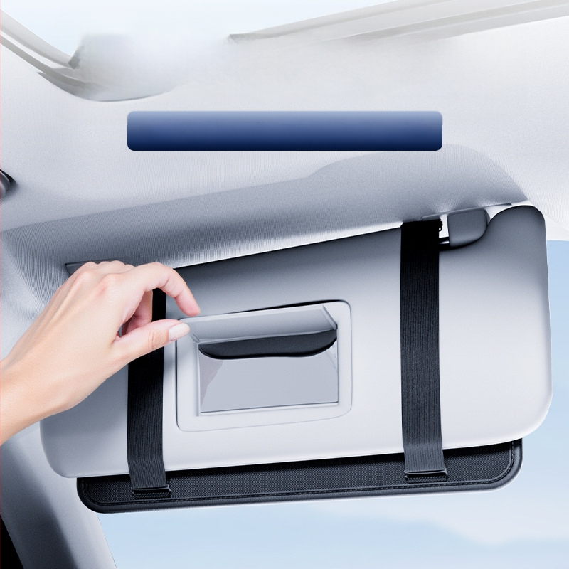 Δερμάτινος οργανωτής αυτοκινήτου για ηλιοπροστατευτικό προβολέα — θήκη για γυαλιά, εισιτήρια και ταυτότητες; μάρκα Kabulun, καταγωγή Guangzhou, για χρήση στο αυτοκίνητο