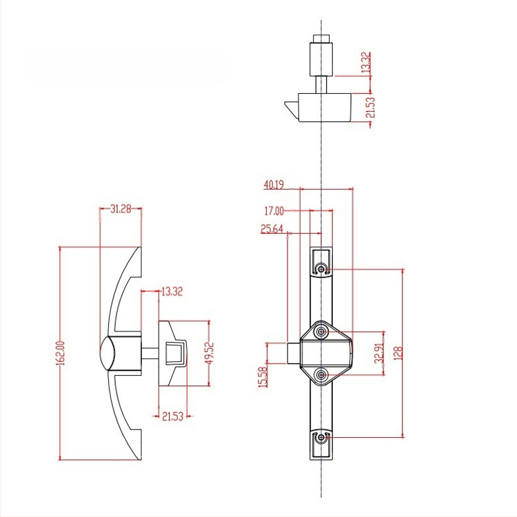 Arc RV κουμπωτή κλειδαριά με χειρολαβή από κράμα ψευδαργύρου, Μοντέλο J25016 — Κλειδαριά ντουλαπιού RV, στυλ Light Luxury, φινίρισμα: πολωμένο χρώμιο / νικέλιο με βούρτσα