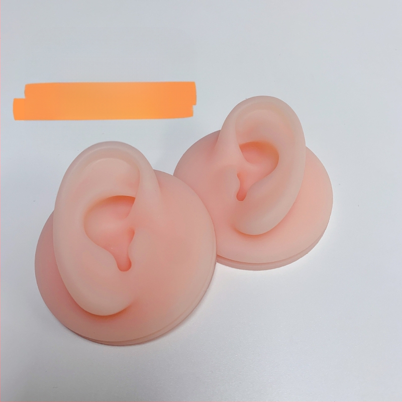 Μοντέλο αυτιού από σιλικόνη για διάτρηση και τατουάζ με βάση επίδειξης (σιλικόνη πλατινένιας ποιότητας; επιλογές προβολής αριστερού ή δεξιού αυτιού)